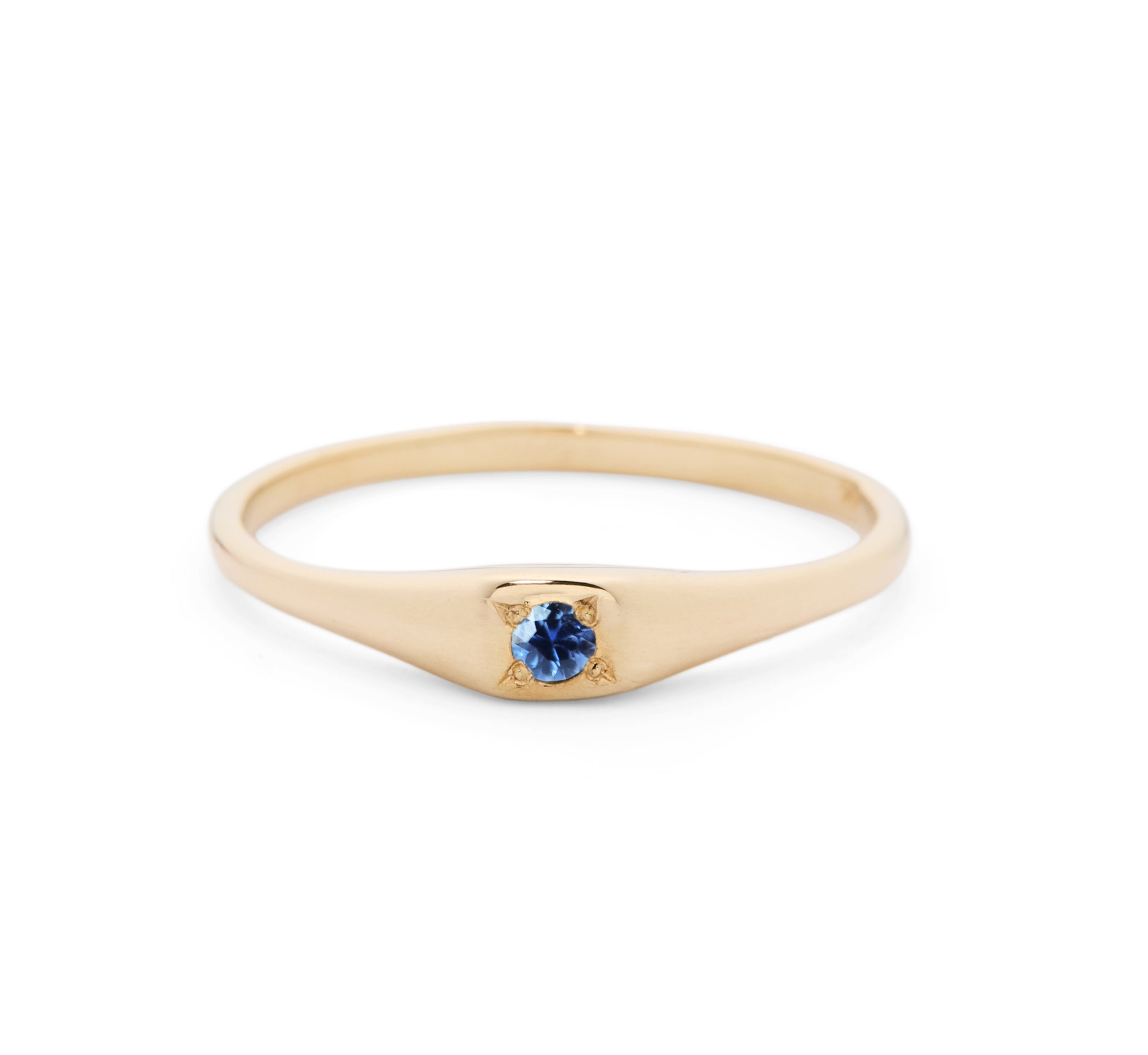 Little Signet Ring, Blue Sapphire